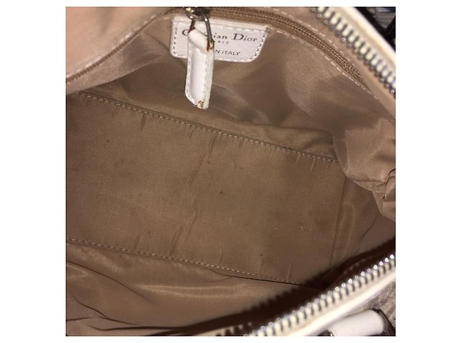 Borsa a mano Christian Dior in tessuto crema Crudo - vista 5