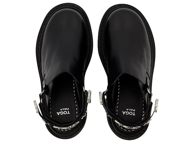 AJ1239 Mules - Toga Pulla - Nero - Pelle - vista 4