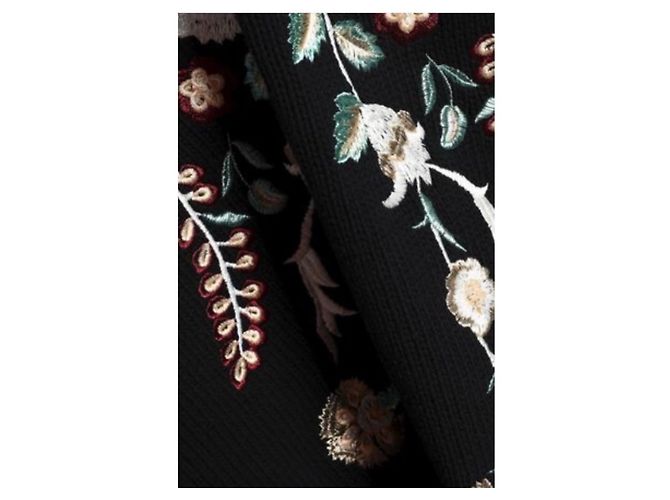 Maje Bestickter Baumwoll Cardigan Schwarz Bunt Mehrfarben - Ansicht 3