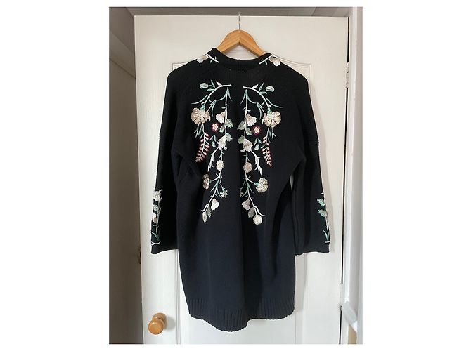 Maje Bestickter Baumwoll Cardigan Schwarz Bunt Mehrfarben - Ansicht 4