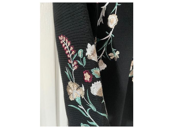 Maje Bestickter Baumwoll Cardigan Schwarz Bunt Mehrfarben - Ansicht 6