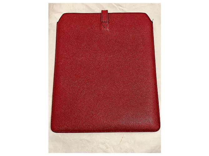 Porta iPad Burberry in pelle rosso scuro Bordò - vista 2