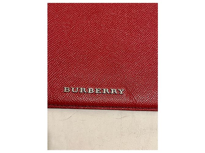 Porta iPad Burberry in pelle rosso scuro Bordò - vista 3