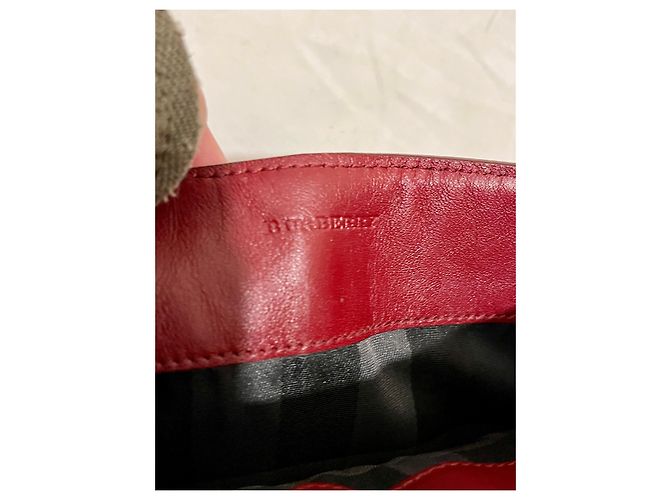 Porta iPad Burberry in pelle rosso scuro Bordò - vista 4