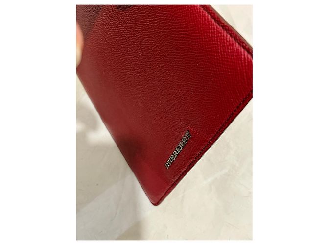 Porta iPad Burberry in pelle rosso scuro Bordò - vista 6