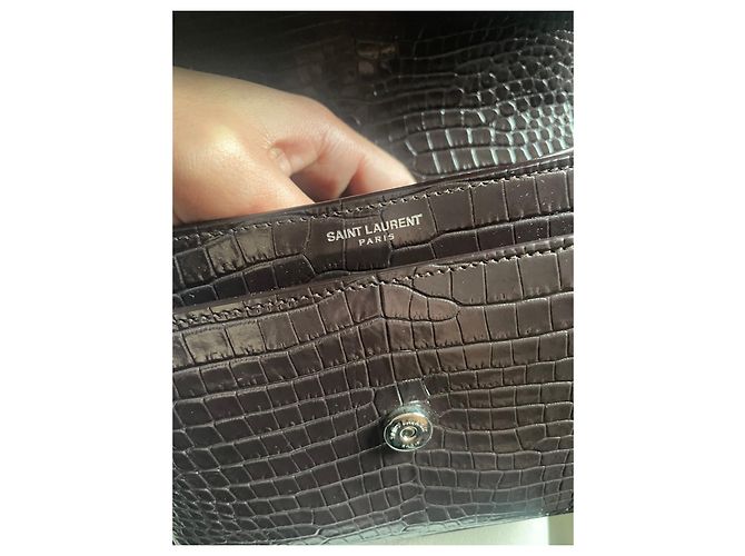 Loulou Borsa Yves Saint Laurent Sunset Pelle Esotica Cioccolato - vista 4