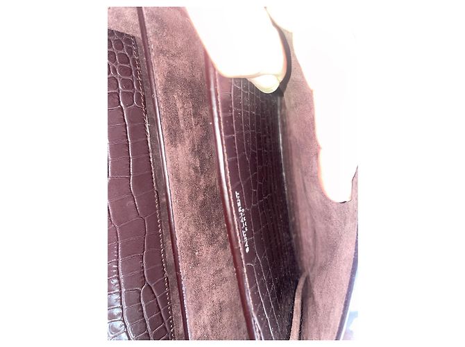 Loulou Borsa Yves Saint Laurent Sunset Pelle Esotica Cioccolato - vista 5