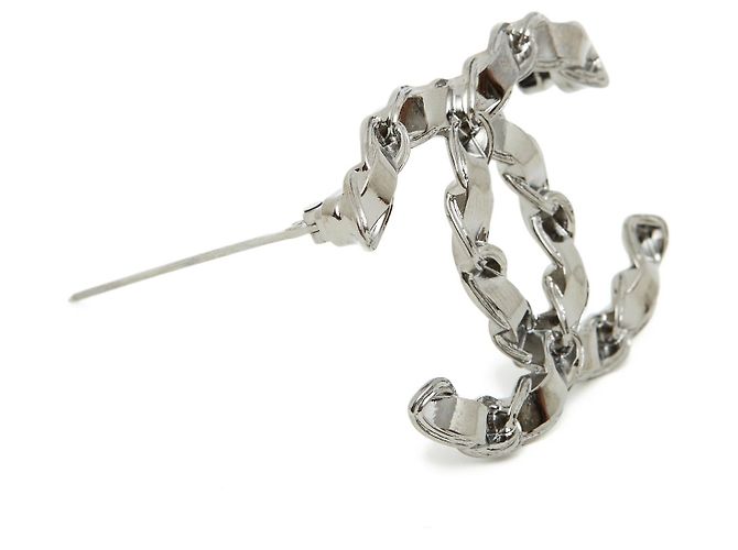 Broche Chanel CC Fita de Metal Prateado Prata - vista 2