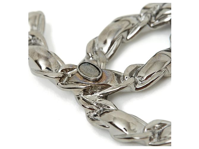 Broche Chanel CC Fita de Metal Prateado Prata - vista 3
