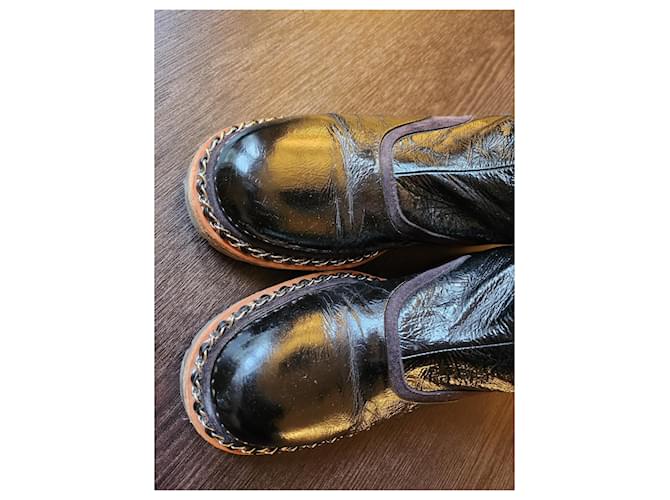 Botas de chanel Burdeos Marrón oscuro - vista 2