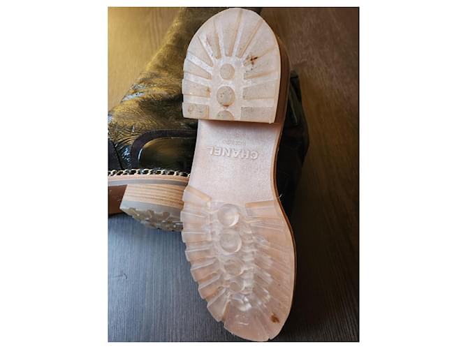 Botas de chanel Burdeos Marrón oscuro - vista 6