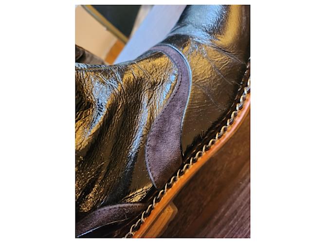 Botas de chanel Burdeos Marrón oscuro - vista 8
