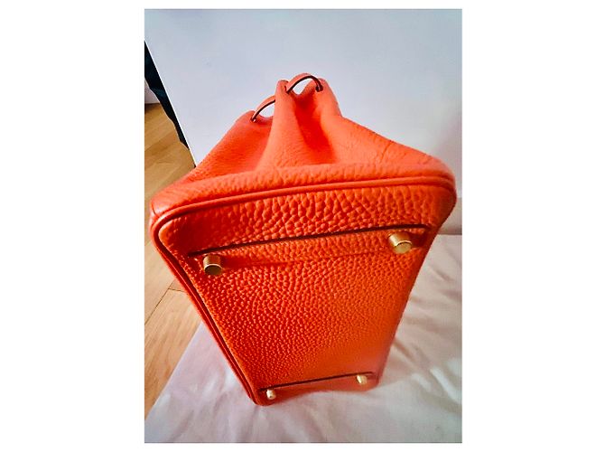 Hermès Birkin 30 in pelle Togo arancione - vista 11