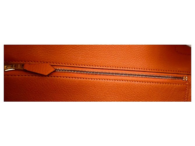 Hermès Birkin 30 in pelle Togo arancione - vista 10