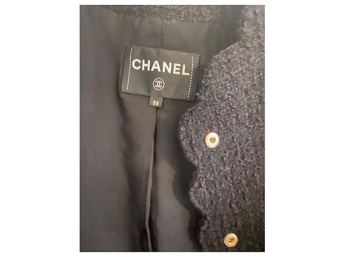 Giacca Chanel in tweed nero collezione autunno 2020 - vista 10
