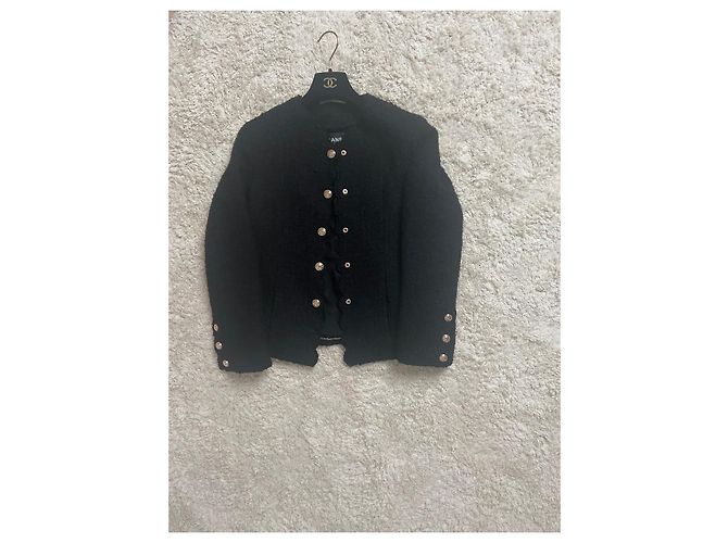 Giacca Chanel in tweed nero collezione autunno 2020 - vista 5