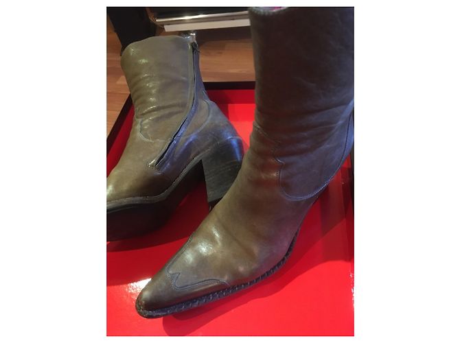 Botas Free Lance Alma 7 de cuero gris oscuro Gris antracita - vista 3