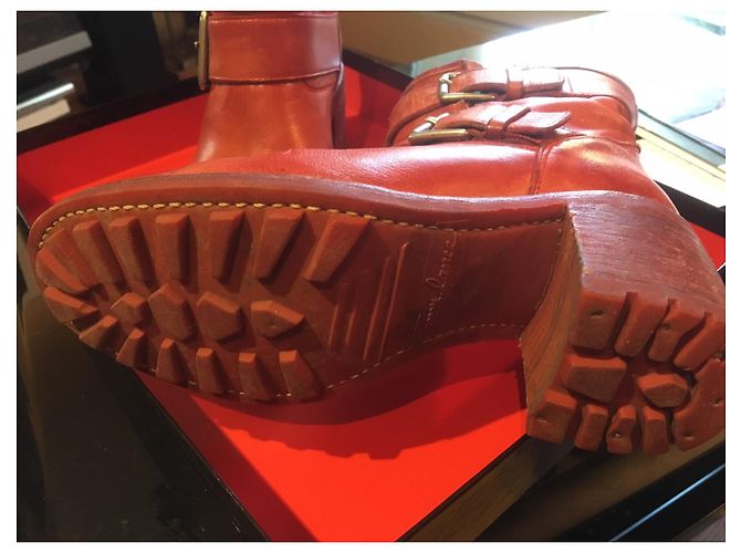 Botas Biker 7 Free Lance de cuero rojo Roja - vista 4