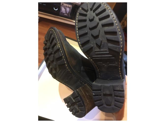 Botas Biker Anoé Free Lance de cuero azul 36 - vista 4