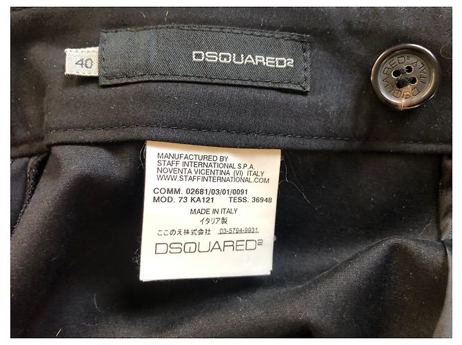 Pantalones negros de algodón Dsquared2 Talla 40 - vista 3