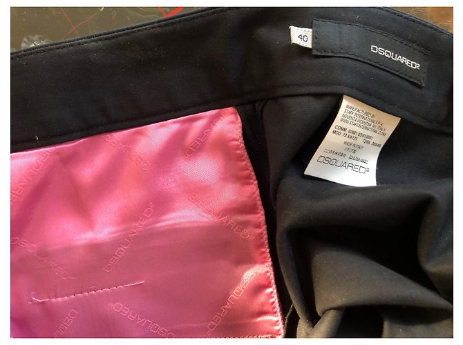 Pantalones negros de algodón Dsquared2 Talla 40 - vista 5