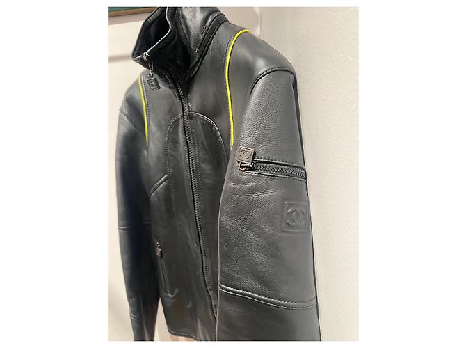 Chaqueta Chanel de piel de cordero negra Talla 38 Negro - vista 2