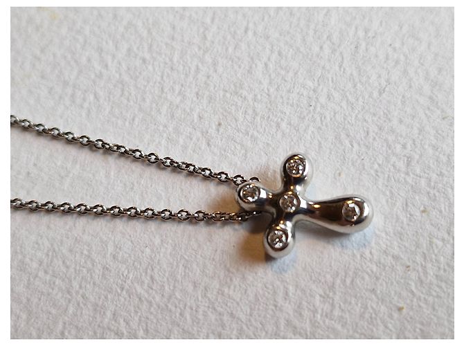 Tiffany & Co Croce in platino e diamanti Peretti Argento - vista 3