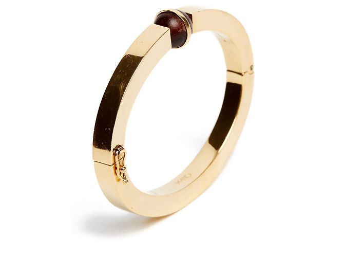 Bracciale rigido Chloé quadrato metallo dorato D'oro - vista 2