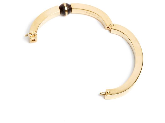 Bracciale rigido Chloé quadrato metallo dorato D'oro - vista 4