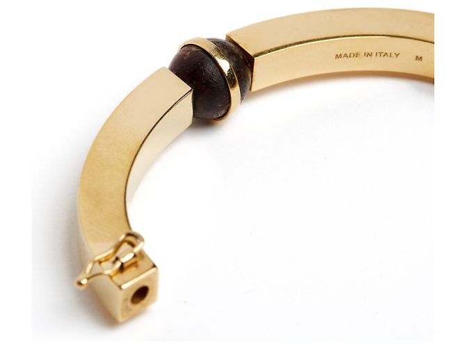 Bracciale rigido Chloé quadrato metallo dorato D'oro - vista 5