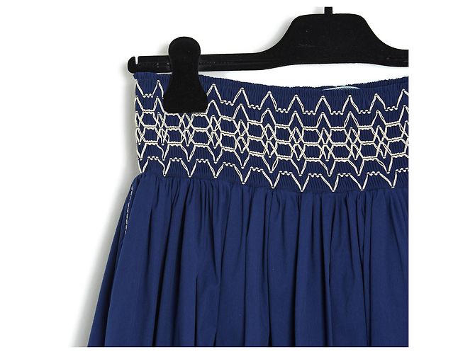Prada SMOCKE IN COTONE BLU PROFONDO FR38 - vista 2