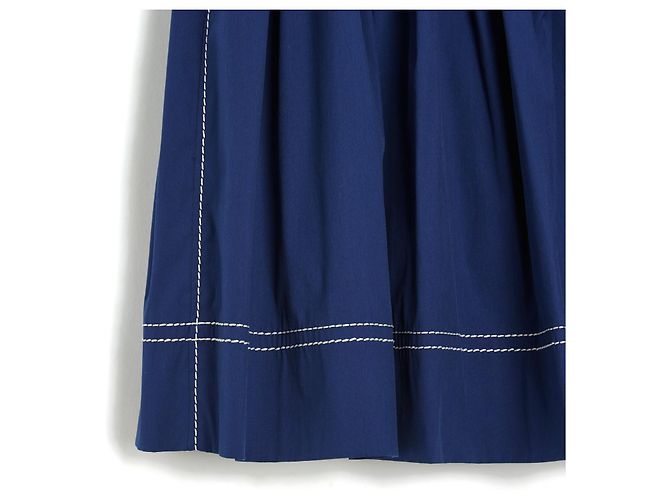 Prada SMOCKE IN COTONE BLU PROFONDO FR38 - vista 3