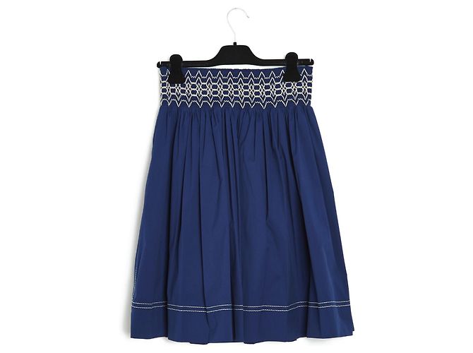 Prada SMOCKE IN COTONE BLU PROFONDO FR38 - vista 5