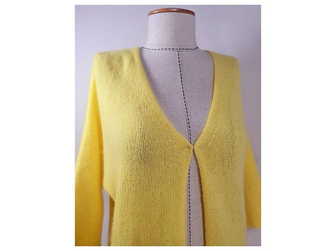 Hémisphère Strickjacke Gelb Seide und Kaschmir - Ansicht 3