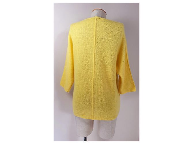 Hémisphère Strickjacke Gelb Seide und Kaschmir - Ansicht 4