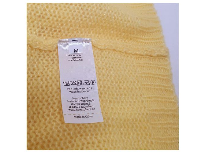 Hémisphère Strickjacke Gelb Seide und Kaschmir - Ansicht 6