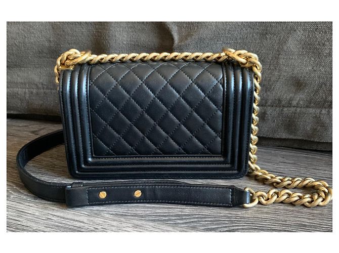 Borsa Chanel Boy piccola nera in pelle Nero - vista 2