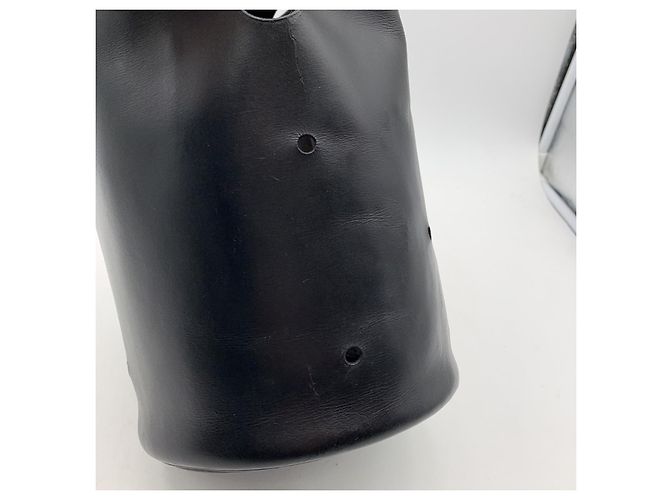 Hermès Borsa Tote Mangeoire in pelle nera vintage Hermes Paris Nero - vista 9