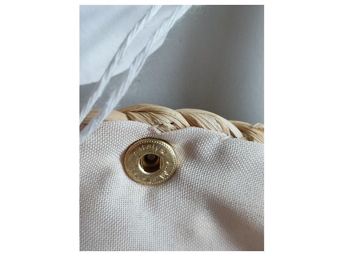Borsa a mano Chloé in paglia color eggshell Bianco sporco - vista 14