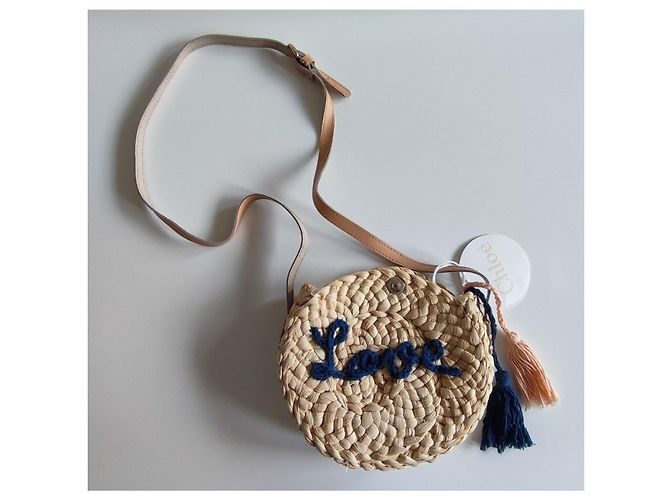 Borsa a mano Chloé in paglia color eggshell Bianco sporco - vista 5