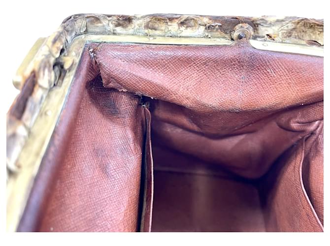Valigetta Hermès in Pitone Giallo e Nero Stampa python - vista 3