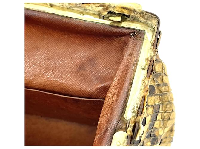 Valigetta Hermès in Pitone Giallo e Nero Stampa python - vista 4