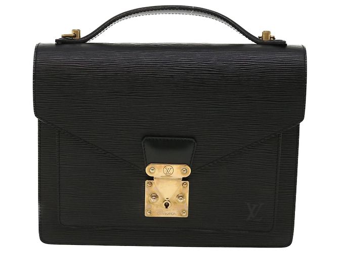 LOUIS VUITTON Borsa a mano Epi Monceau Nera M52122 LV Auth lt696 Nero - vista 13