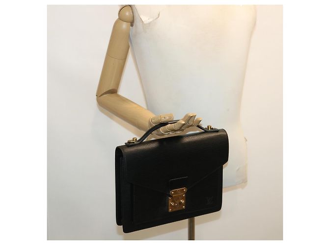 LOUIS VUITTON Borsa a mano Epi Monceau Nera M52122 LV Auth lt696 Nero - vista 24