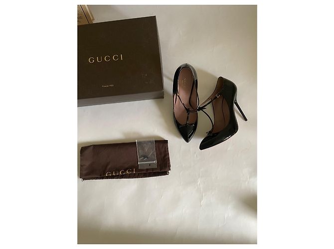 Décolleté classiche Gucci in pelle verniciata nera Nero - vista 11