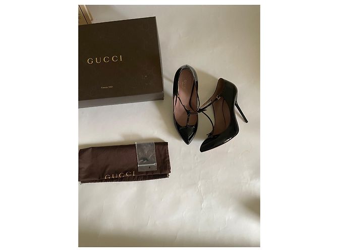 Décolleté classiche Gucci in pelle verniciata nera Nero - vista 12