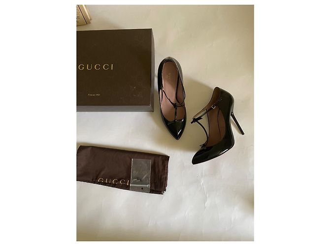 Décolleté classiche Gucci in pelle verniciata nera Nero - vista 2
