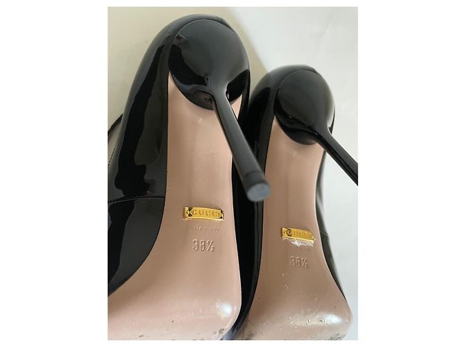 Décolleté classiche Gucci in pelle verniciata nera Nero - vista 3