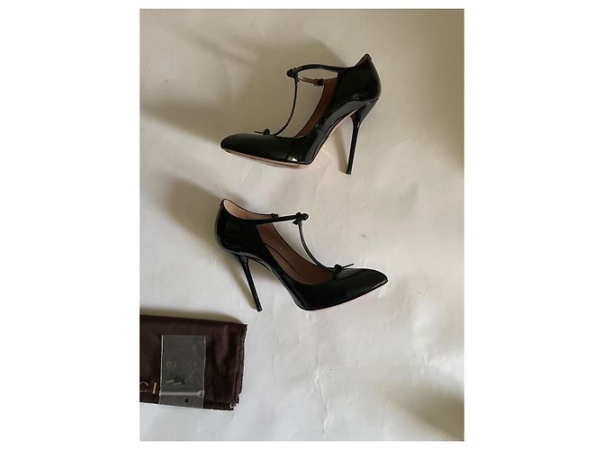 Décolleté classiche Gucci in pelle verniciata nera Nero - vista 4