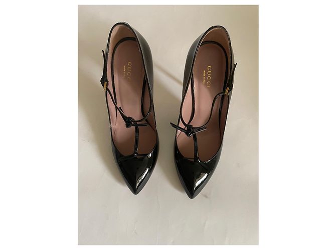 Décolleté classiche Gucci in pelle verniciata nera Nero - vista 7